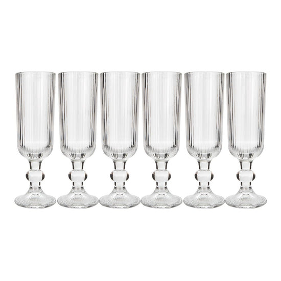 Juego de copas altas de vidrio con relieve 6 piezas ATH-869 Chef Market