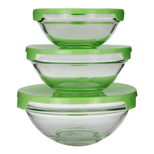 Juego de contenedores redondos de vidrio con tapa 3 piezas BLS533/6-6GB IMPERIAL Kim Glass