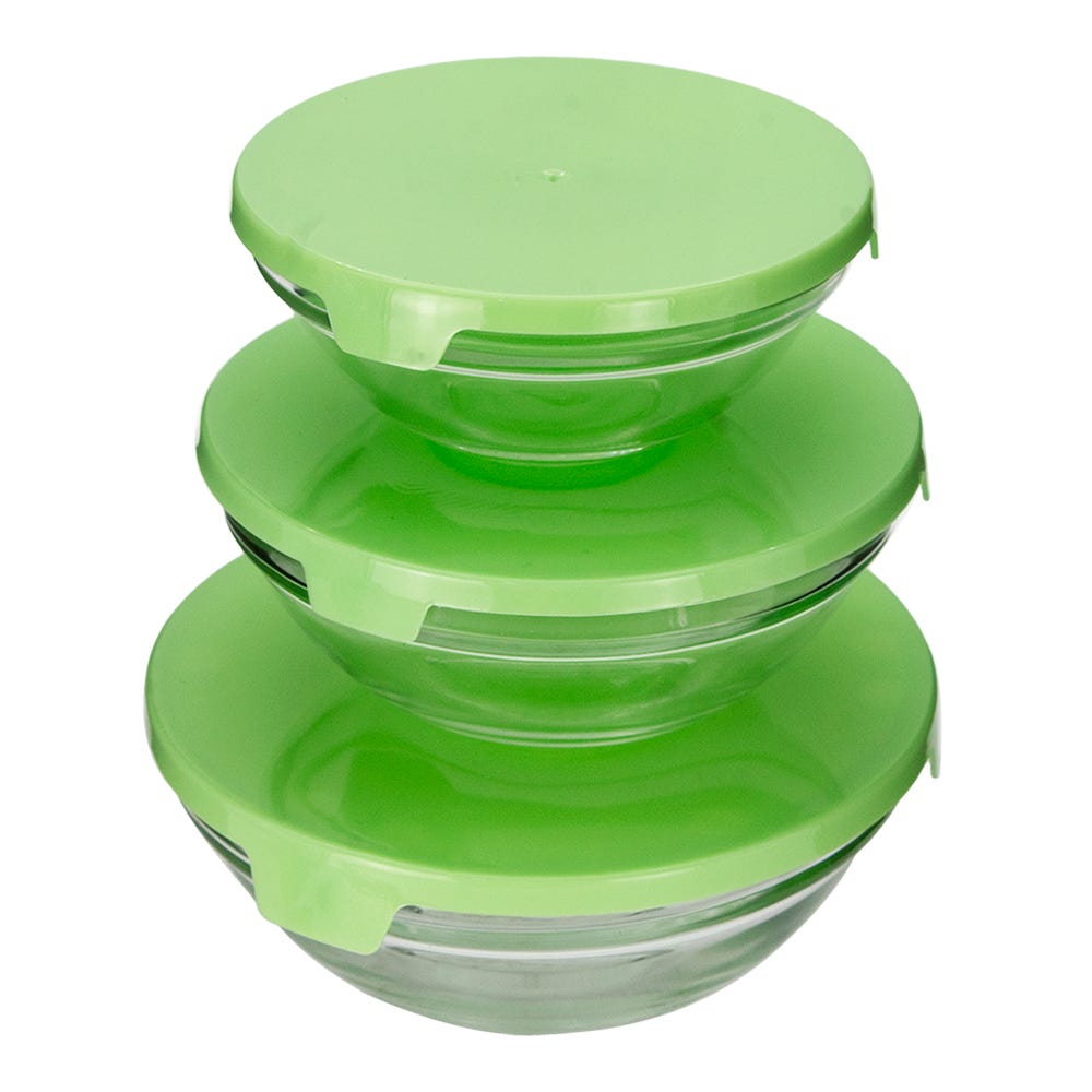 Juego de contenedores redondos de vidrio con tapa 3 piezas BLS533/6-6GB IMPERIAL Kim Glass