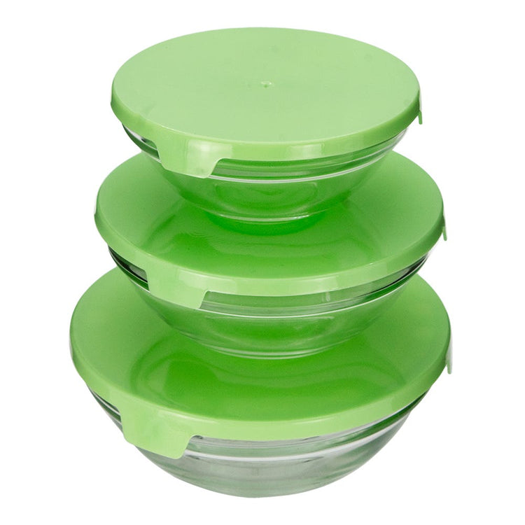 Juego de contenedores redondos de vidrio con tapa 3 piezas BLS533/6-6GB IMPERIAL Kim Glass