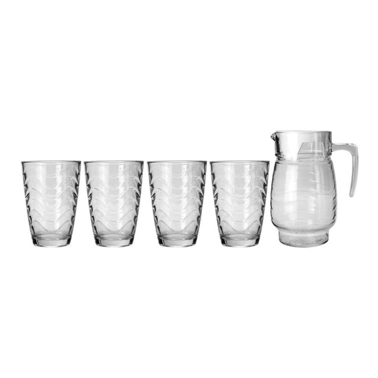 Juego de agua de vidrio 5 piezas PCLS1624/5-2GB WAVES Kim Glass