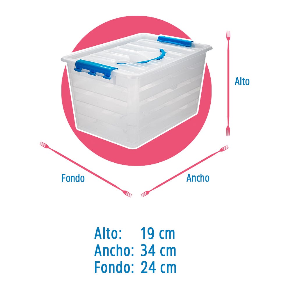 Caja organizadora de plástico AERO 10 L 011062-11 Home Pro
