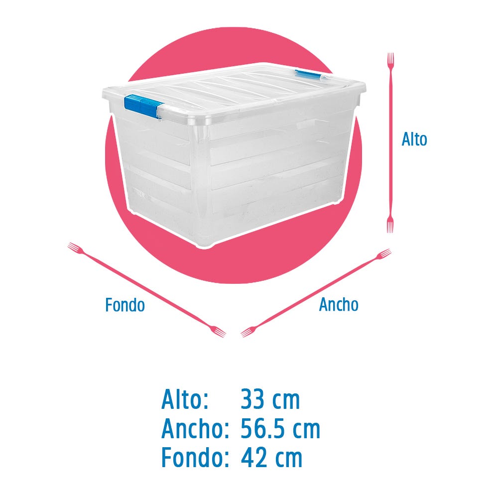 Caja organizadora de plástico AERO 57 L 011071-11 Home Pro