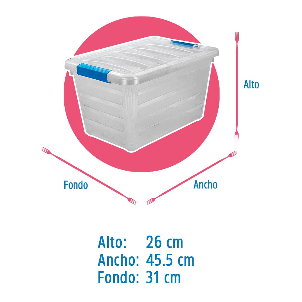 Caja organizadora de plástico AERO 24 L 011072-11 Home Pro – vista 5