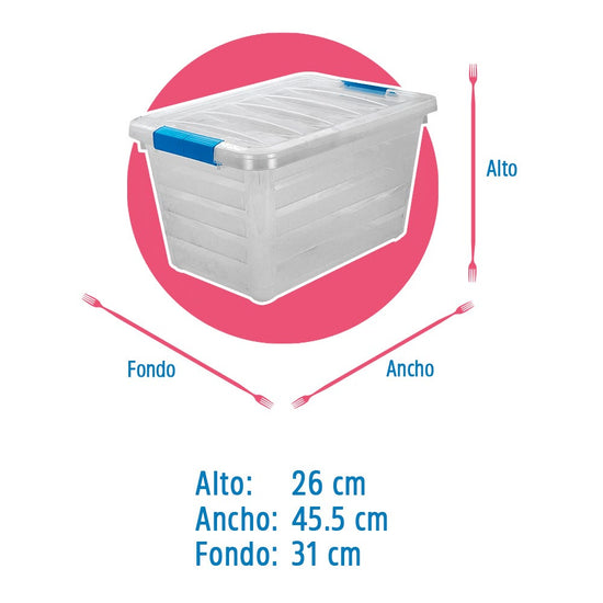 Caja organizadora de plástico AERO 24 L 011072-11 Home Pro – vista 5