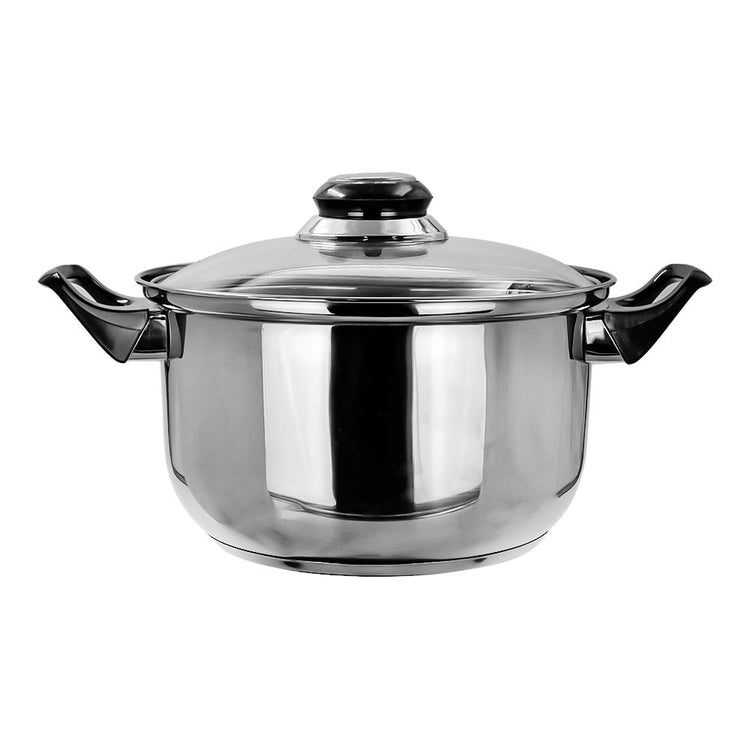 Cacerola de acero inoxidable con tapa de vidrio 2 litros A02 Qualité Basic