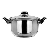 Cacerola de acero inoxidable con tapa de vidrio 2 litros A02 Qualité Basic