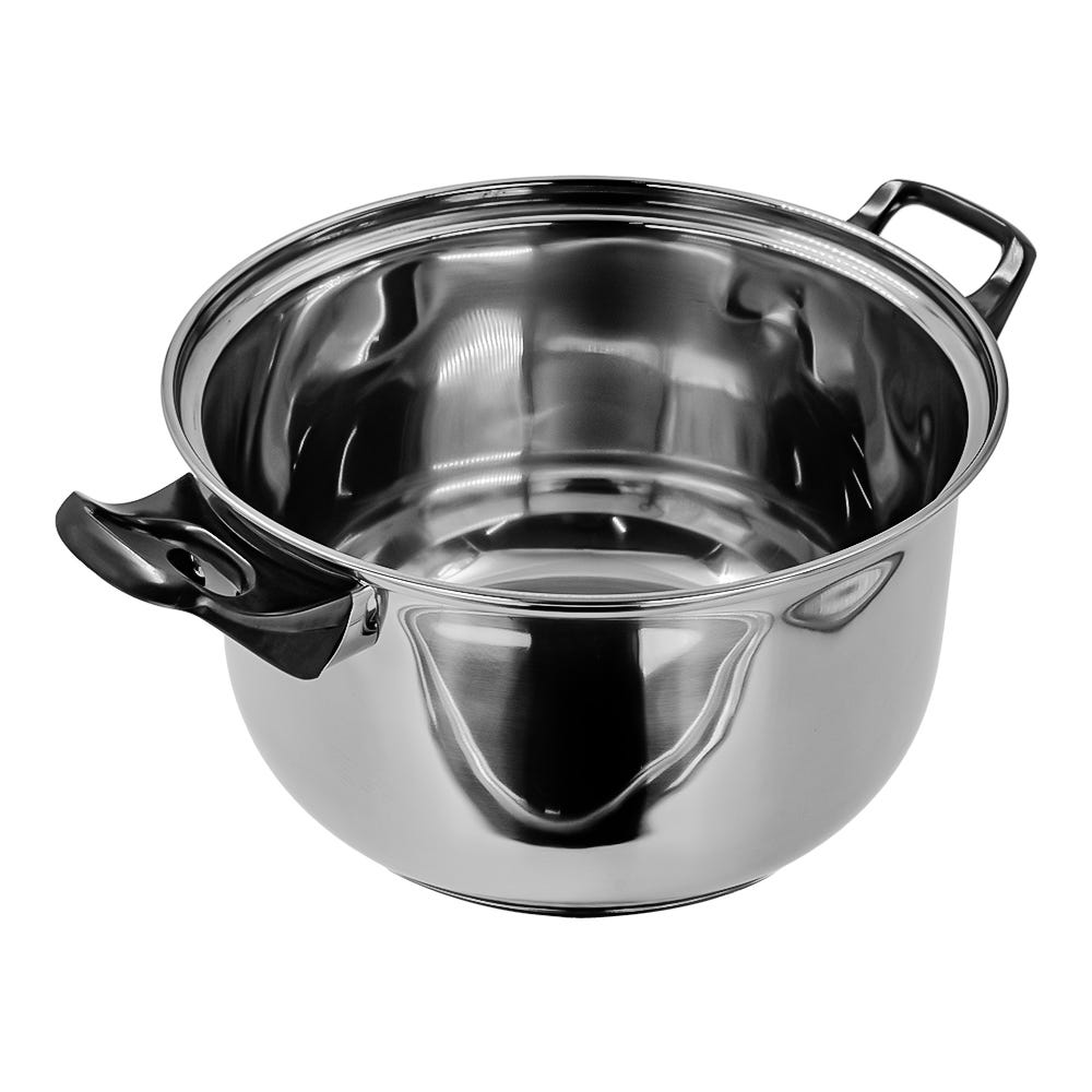 Olla baja de acero inoxidable con tapa de vidrio 2.9 litros A03 Qualité Basic