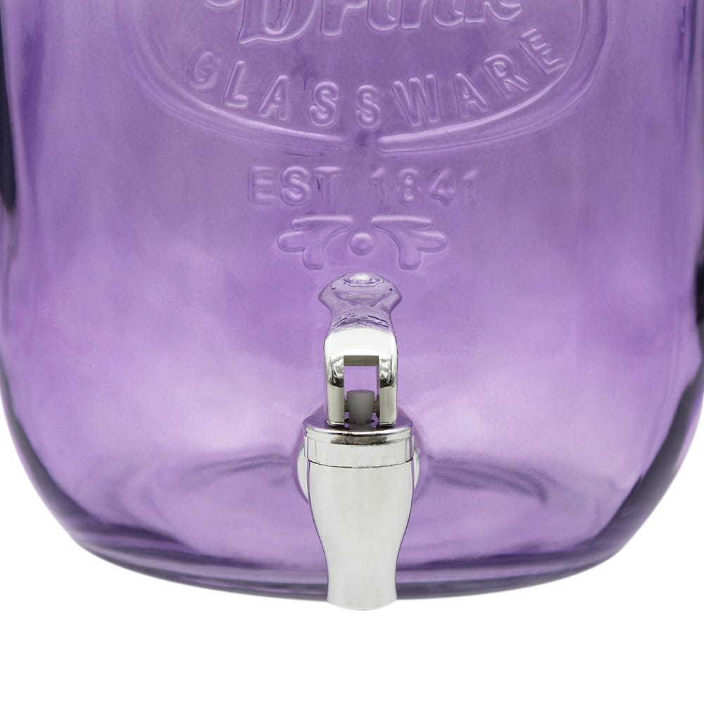 Dispensador de vidrio de agua 8 L con base de color