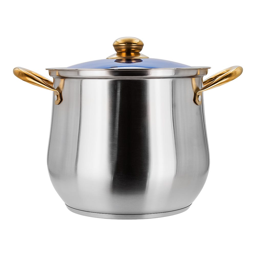 Olla alta de acero inoxidable con tapa de vidrio 5.3 L A05 Qualité Basic