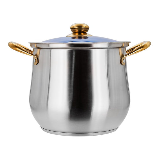 Olla alta de acero inoxidable con tapa de vidrio 5.3 L A05 Qualité Basic