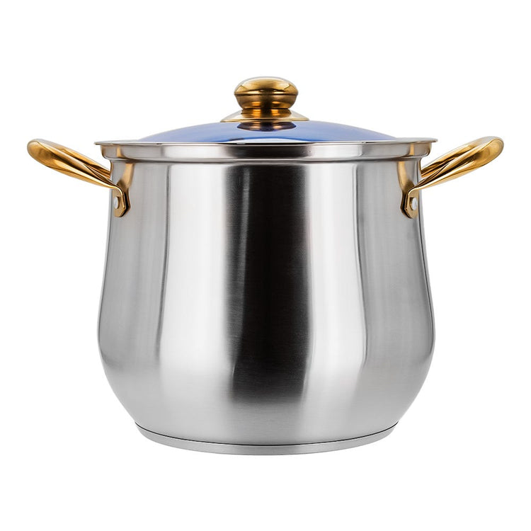 Olla alta de acero inoxidable con tapa de vidrio 5.3 L A05 Qualité Basic