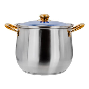 Olla alta de acero inoxidable con tapa de vidrio 7.3 L A05 Qualité Basic