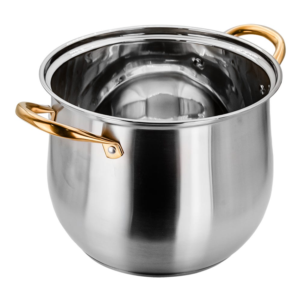 Olla alta de acero inoxidable con tapa de vidrio 7.3 L A05 Qualité Basic