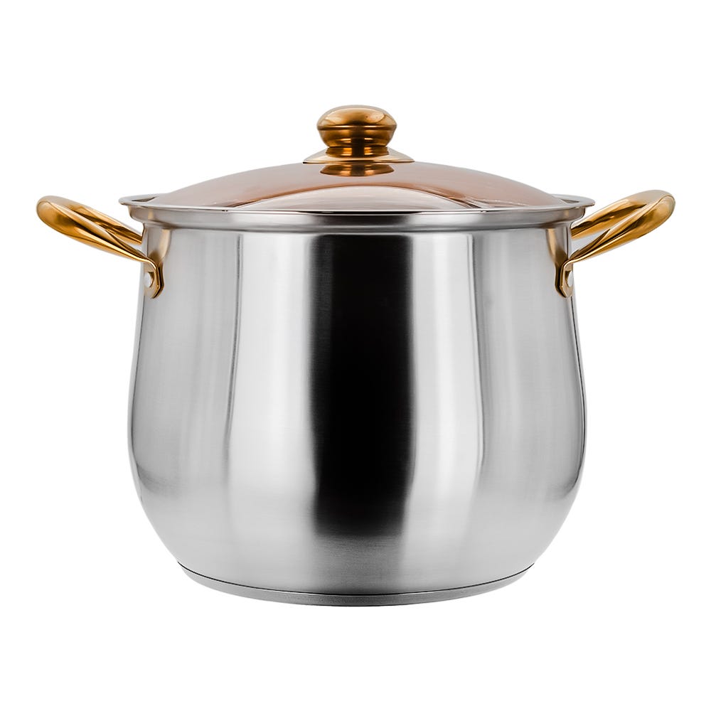 Olla alta de acero inoxidable con tapa de vidrio 7.3 L A05 Qualité Basic