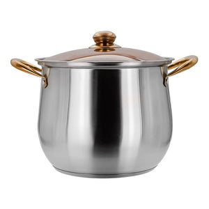 Olla alta de acero inoxidable con tapa de vidrio 9.2 L A05 Qualité Basic