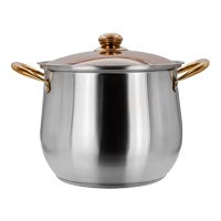 Olla alta de acero inoxidable con tapa de vidrio 9.2 L A05 Qualité Basic