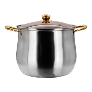 Olla alta de acero inoxidable con tapa de vidrio 11.2 L A05 Qualité Basic