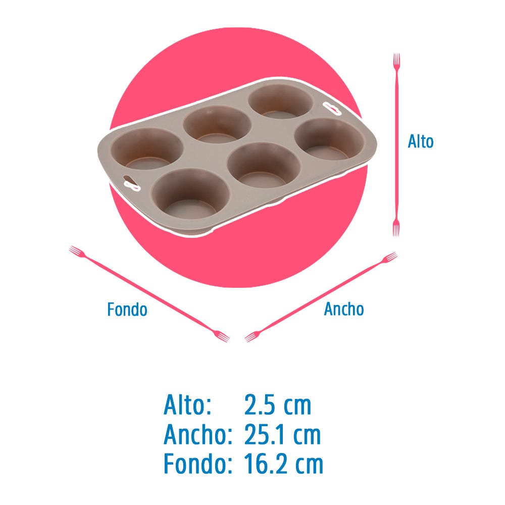 Molde de silicón para 6 panques 75 ml ATS1044 Qualité