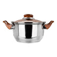 Cacerola de acero inoxidable con tapa de vidrio 1.370 litros marrón A01 Qualité