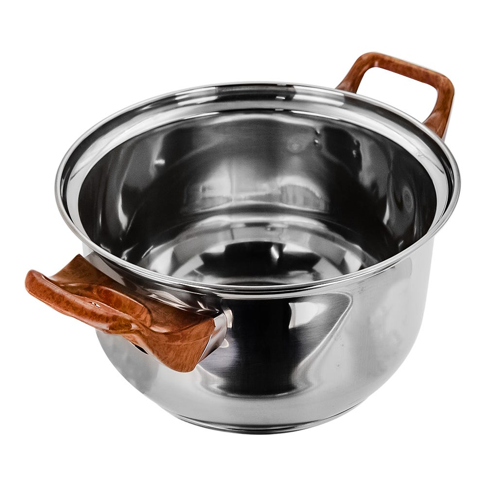 Cacerola de acero inoxidable con tapa de vidrio 1.370 litros marrón A01 Qualité