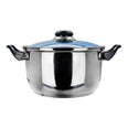 Cacerola de acero inoxidable con tapa de vidrio 2.9 litros azul A03 Qualité