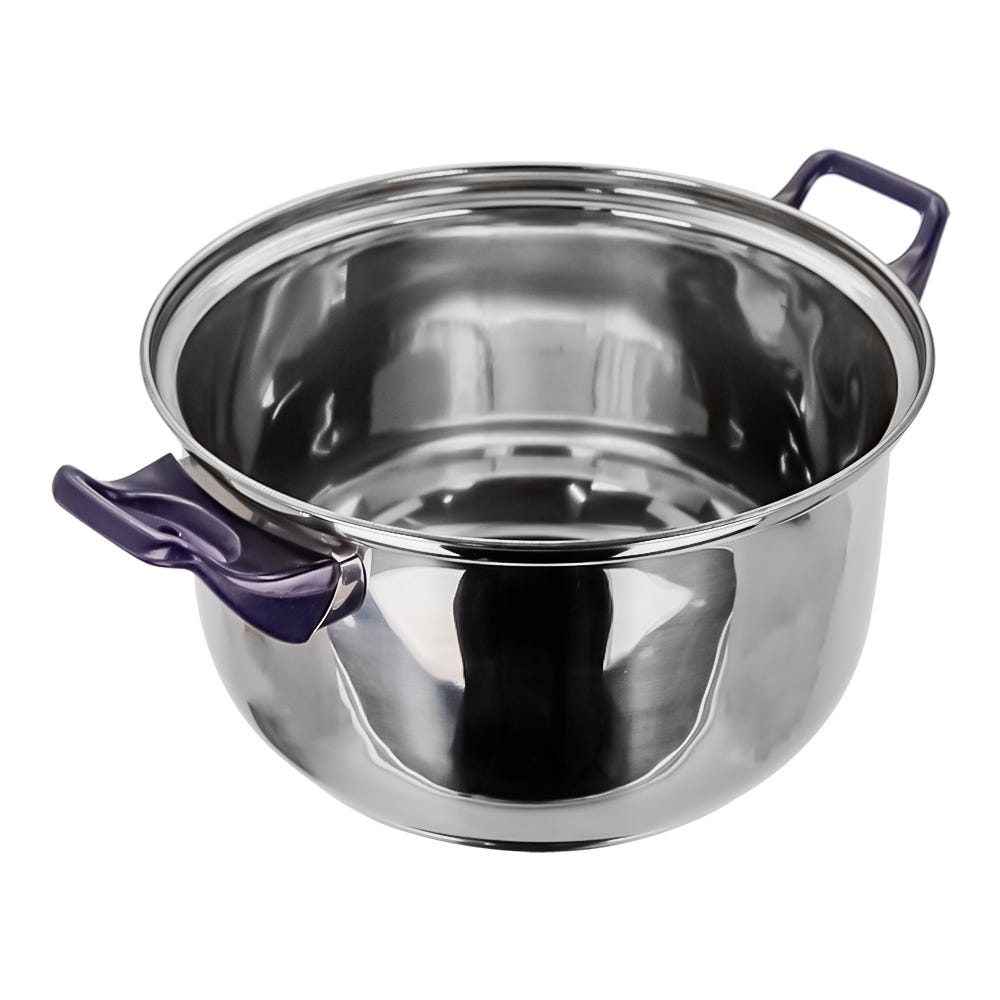 Cacerola de acero inoxidable con tapa de vidrio 2.9 litros azul A03 Qualité