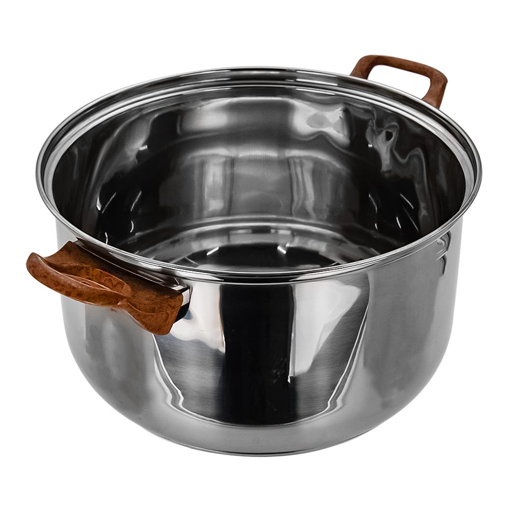 Cacerola de acero inoxidable con tapa de vidrio 5.100 litros marrón A04 Qualité