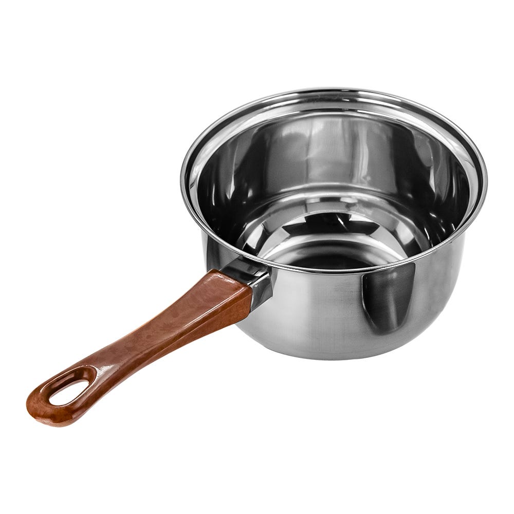 Hervidor de leche de acero inoxidable con tapa de vidrio 1.5 litros marrón A05 Qualité