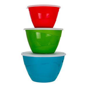 Juego de 3 tazones de plástico con tapa 200-4233-12 Home Sweet Home