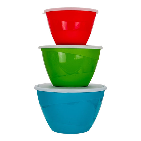 Juego de 3 tazones de plástico con tapa 200-4233-12 Home Sweet Home
