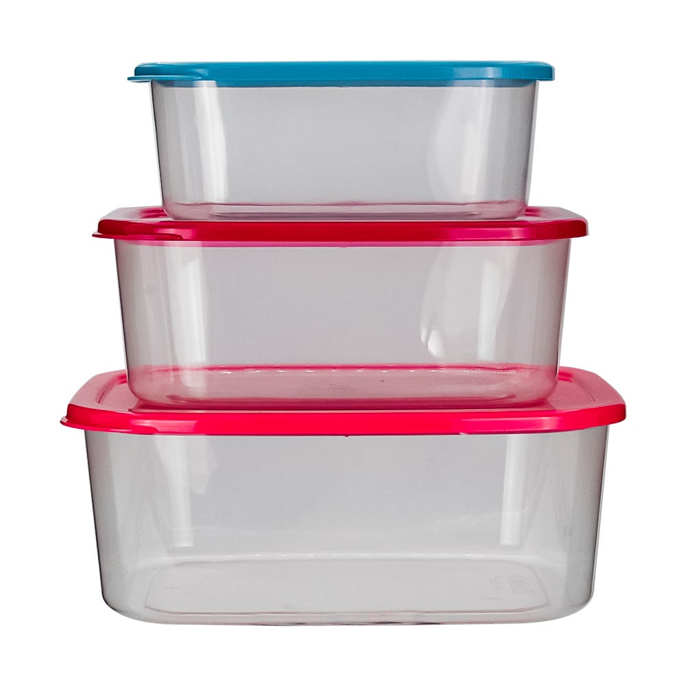 Juego de 3 contenedores plástico con tapa 200-4543-36 Home Sweet Home