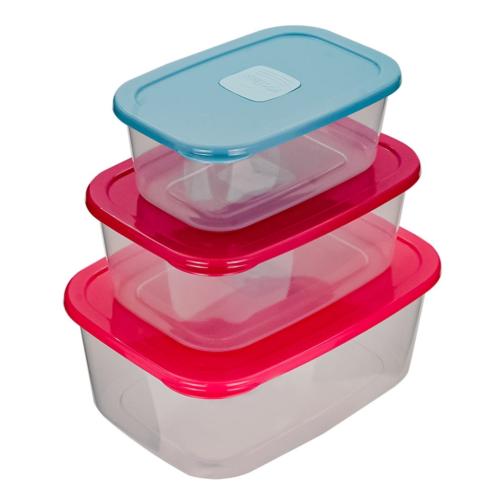 Juego de 3 contenedores plástico con tapa 200-4543-36 Home Sweet Home