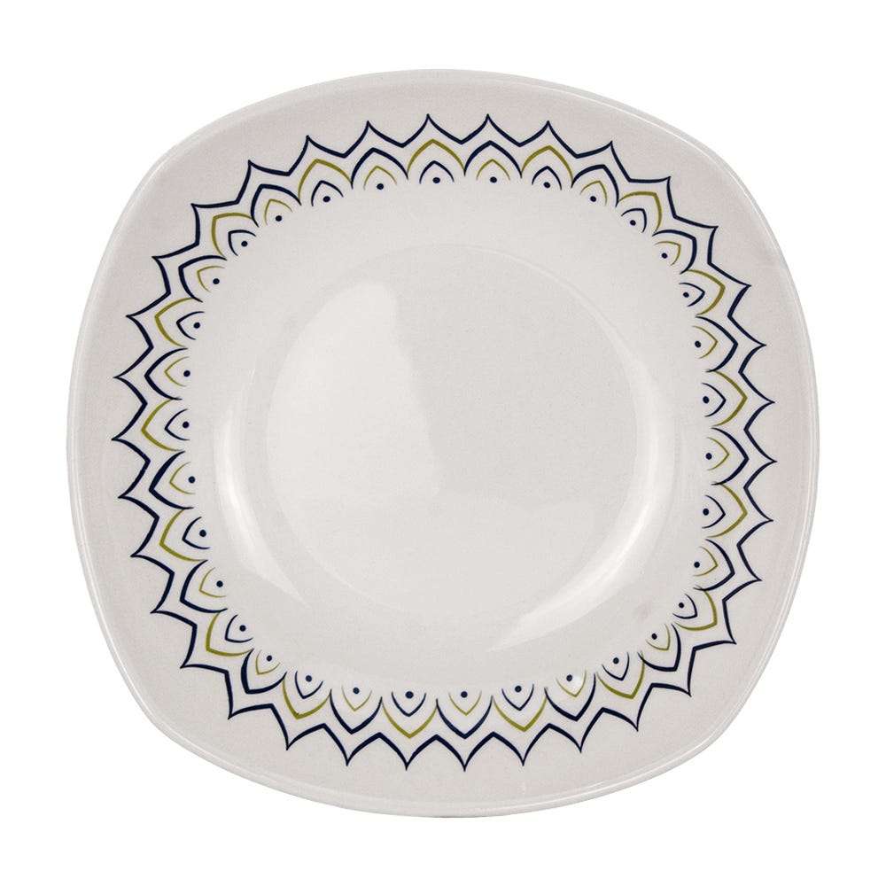 Plato hondo cerámica 500 ml cuadro mediterránea Corona