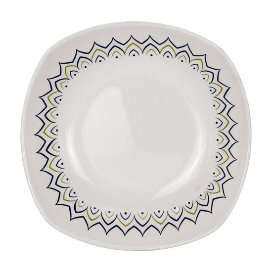 Plato hondo cerámica 500 ml cuadro mediterránea Corona