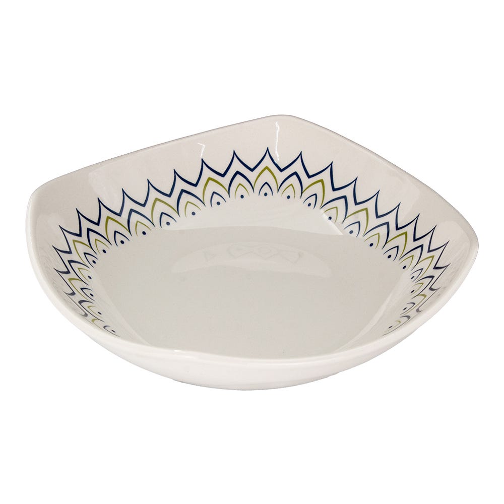 Plato hondo cerámica 500 ml cuadro mediterránea Corona