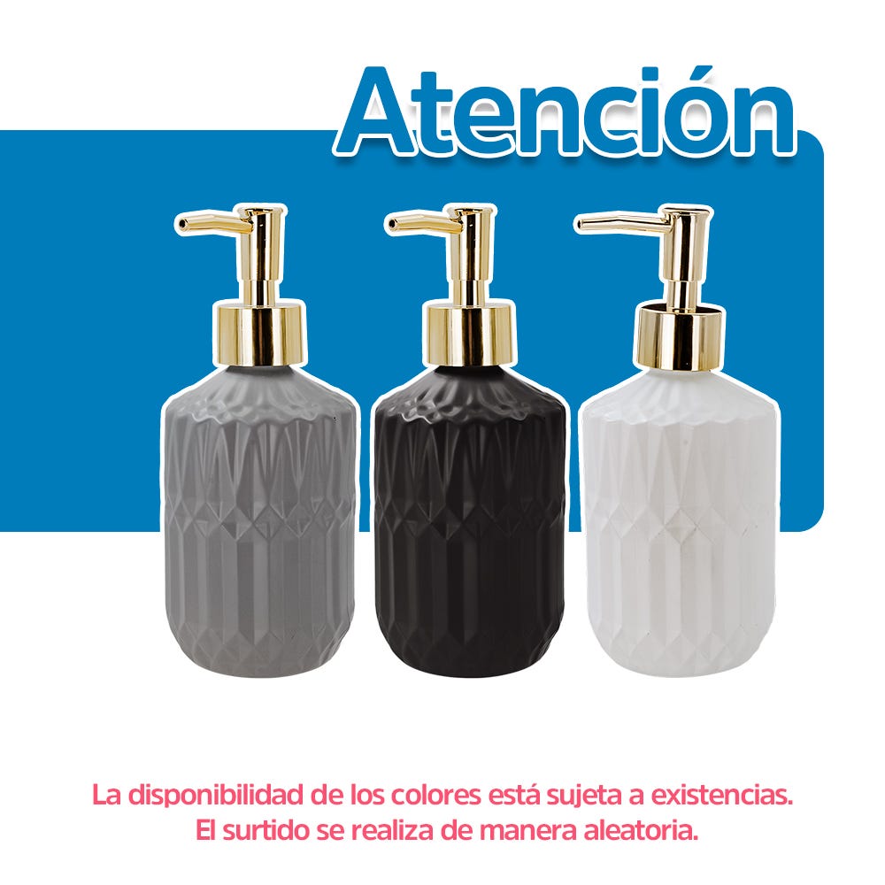 Dosificador de jabón líquido de vidrio 330 ml varios decorados ATALB002 Home Addict