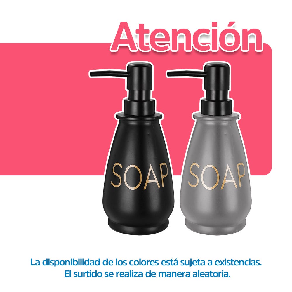 Dosificador de jabón líquido de vidrio 350 ml varios decorados ATALB004 Home Addict