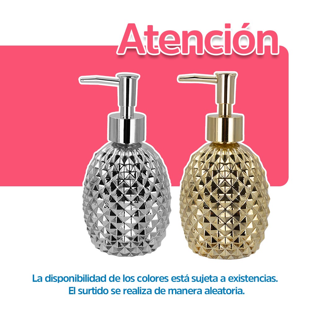 Dosificador de jabón líquido de vidrio 360 ml varios decorados ATALB012 Home Addict