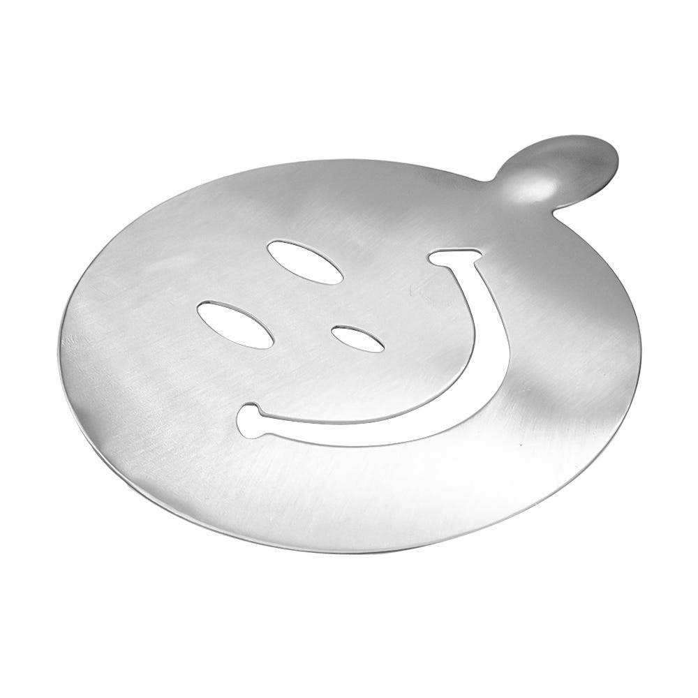 Decorador de espuma de café de acero inoxidable figura carita CSS Qualité Premium