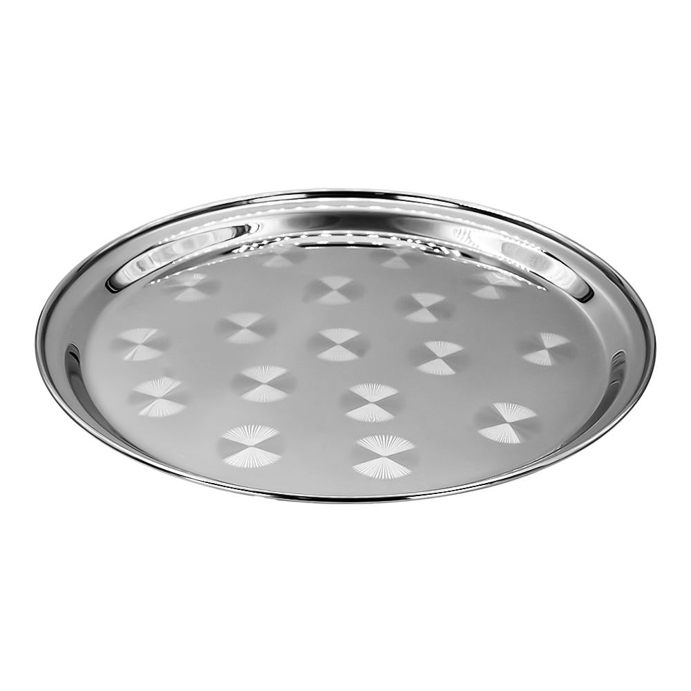 Charola redonda con círculos de acero inoxidable 30 cm PST-II G 30CM Qualité Premium