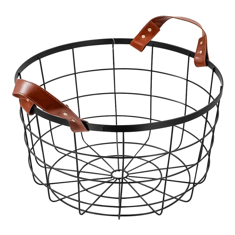 Canasta organizadora redonda de acero galvanizado 36 x 20.4 cm 22816 Qualité