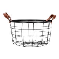 Canasta organizadora redonda de acero galvanizado 36 x 20.4 cm 22816 Qualité