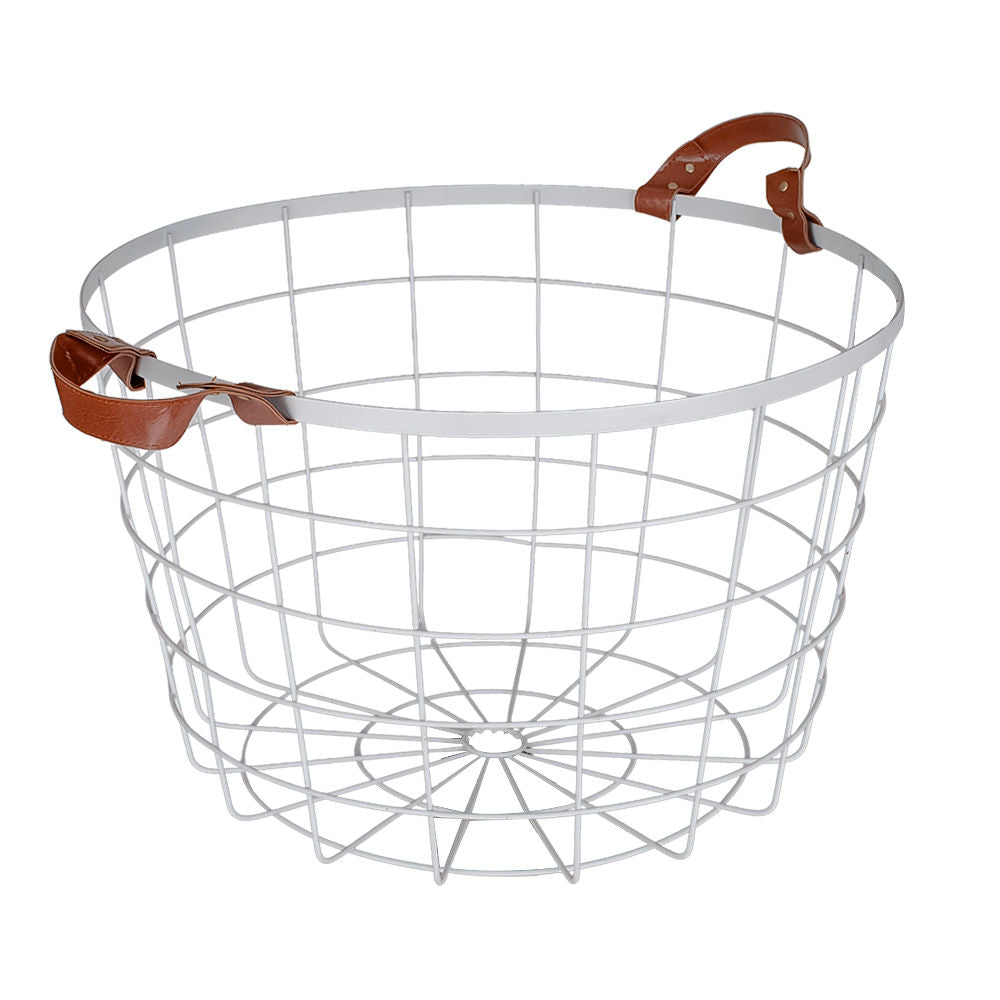 Canasta organizadora redonda de acero galvanizado 29.7 x 45.5 cm 22816 Qualité Premium