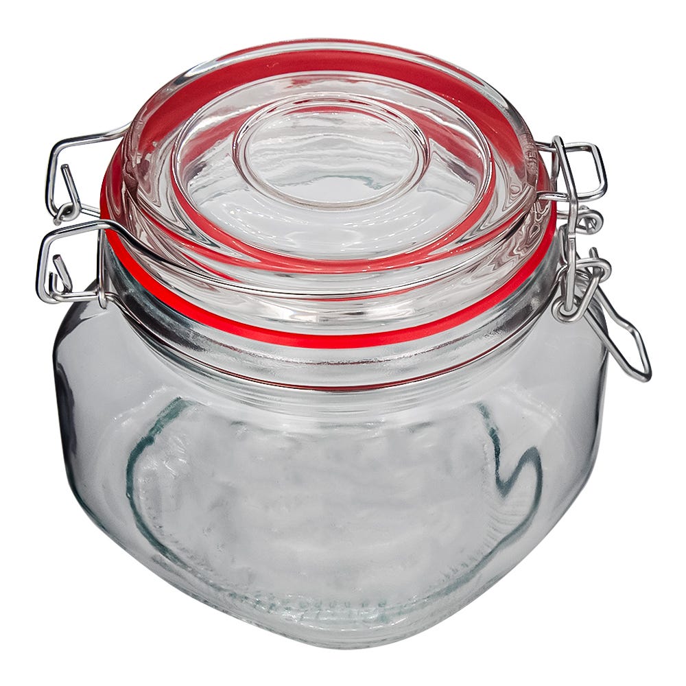 Set 4 recipientes de vidrio con tapa hermética