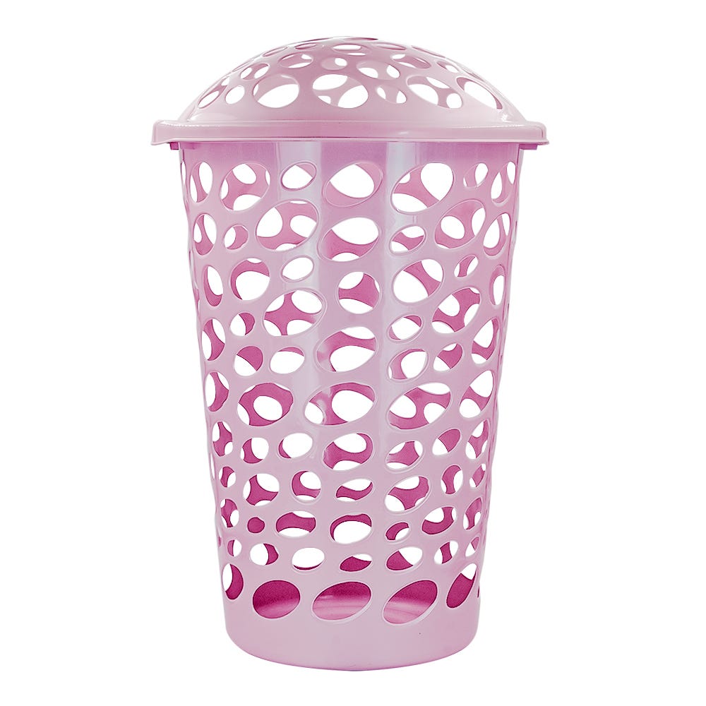 Canasta de plástico grande con tapa para ropa 11052 Home Pro