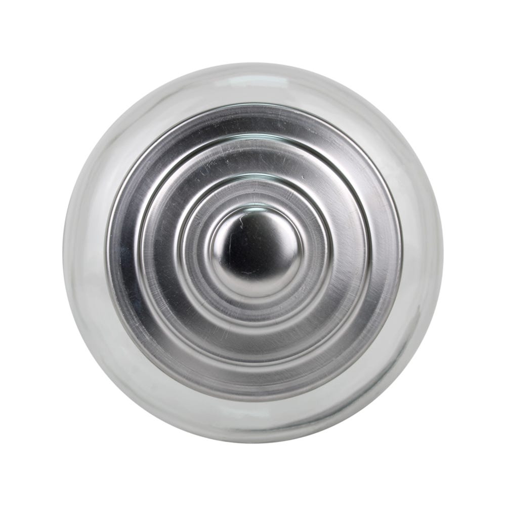 Contenedor de vidrio con tapa cromada 20 cm