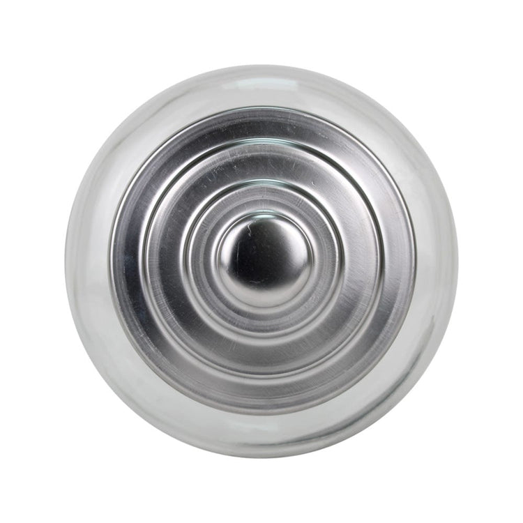 Contenedor de vidrio con tapa cromada 20 cm