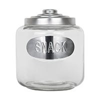 Contenedor de vidrio con tapa cromada 20 cm