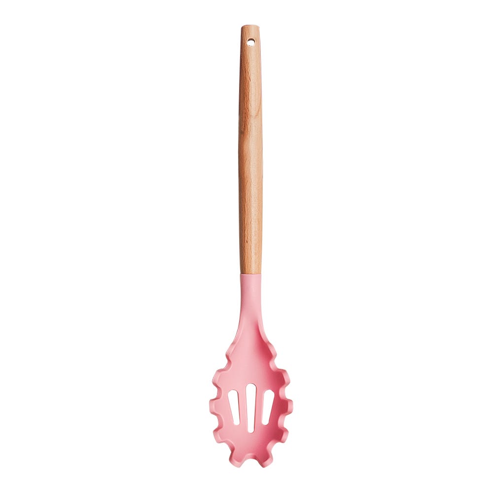 Cucharón para spaguetti de madera y punta de silicón varios colores ATU03G Home Sweet Home